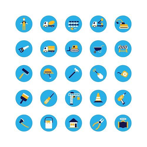 collection of construction icons