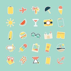 set of summer icons