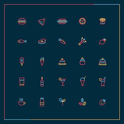 food and beverage icon set