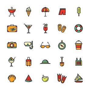 collection of beach icons