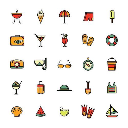 collection of beach icons