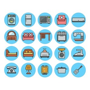 set of home appliances icons