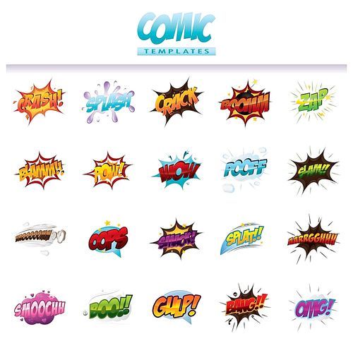 comic effect templates set