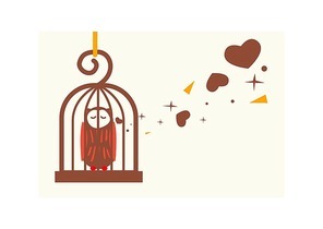 singing lovebird in a cage