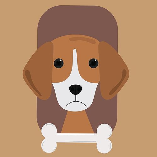 beagle dog with bone
