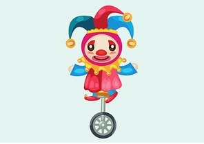 clown on tricycle