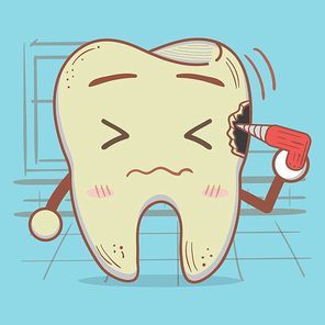 tooth using dental drill