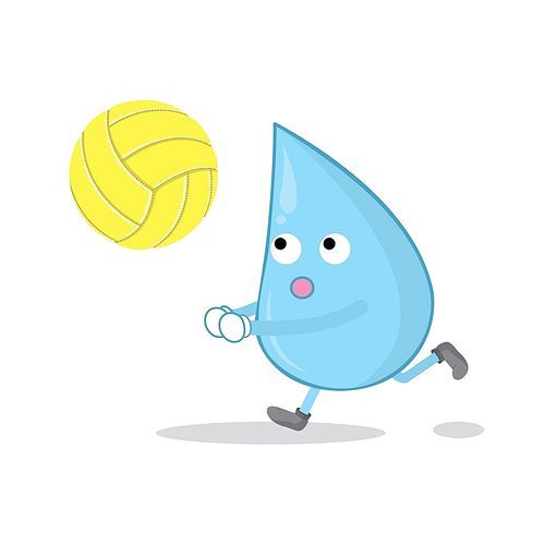 water droplet playing volleyball