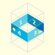 cube geometric infographic