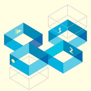 cube geometric infographic