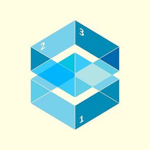 cube geometric infographic