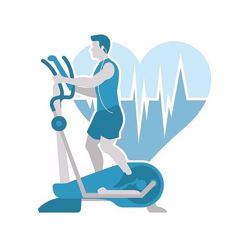 man exercising on the elliptical trainer