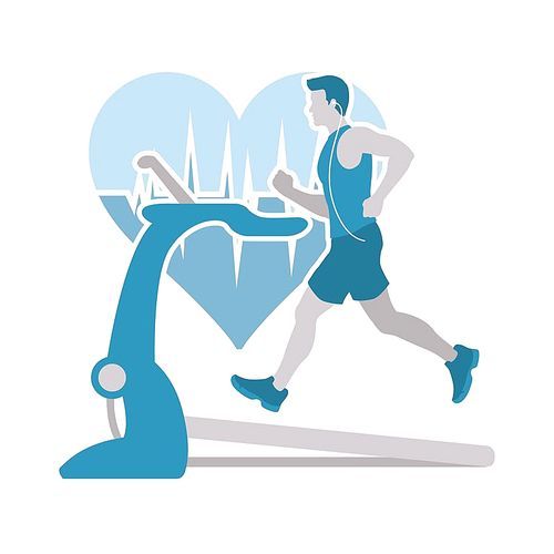 man running on the treadmill