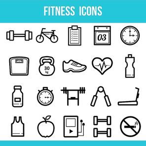 set of fitness icons