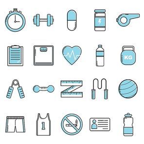 set of fitness icons