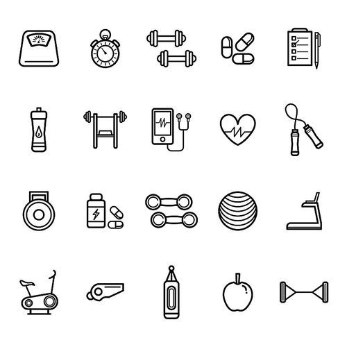 set of fitness icons