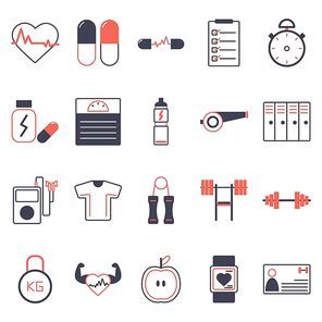 set of fitness icons