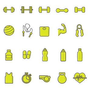 set of fitness icons