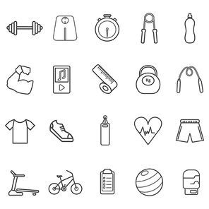 set of fitness icons