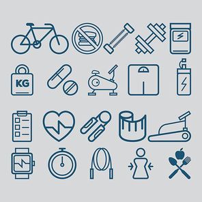 set of fitness icons