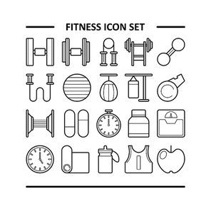 set of fitness icons