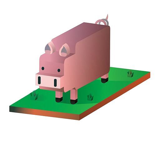 isometric pig