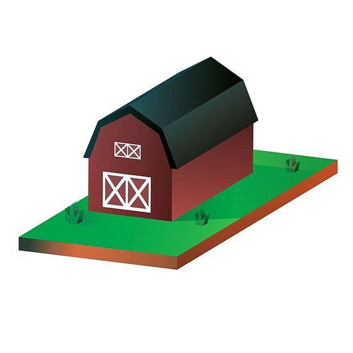isometric barn house