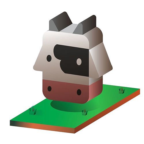 isometric cow face