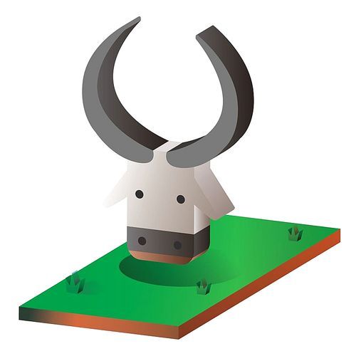 isometric bull face