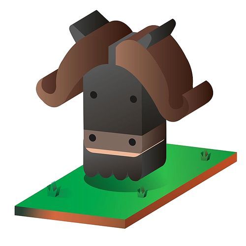 isometric yak face