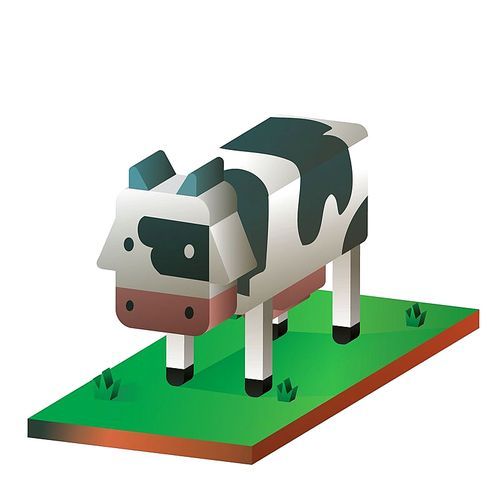 isometric cow