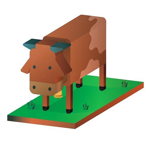 isometric cow