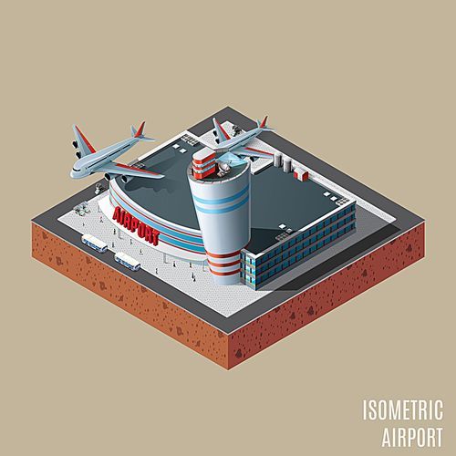 isometric of airport