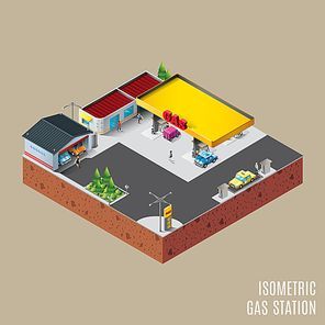 isometric gas station