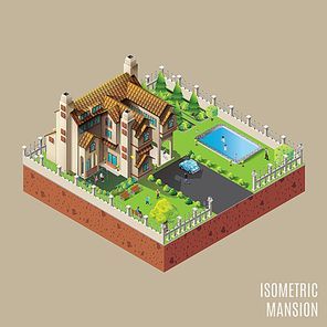 isometric mansion