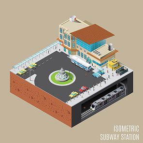 isometric subway station