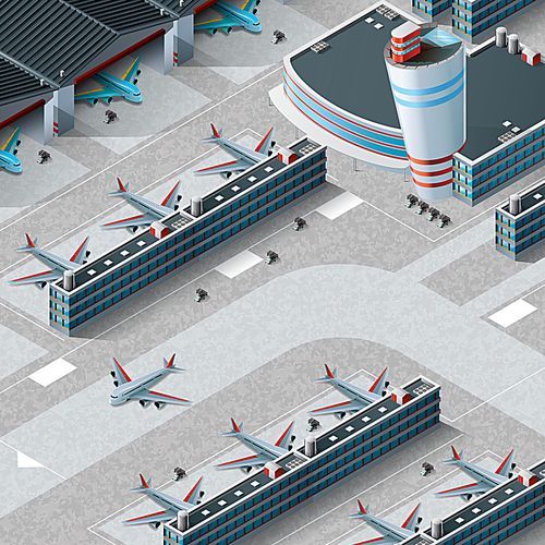 isometric airport