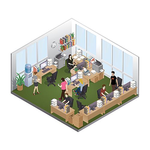 isometric office layout