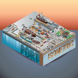 isometric sea port