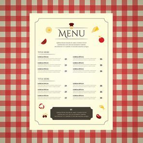 restaurant menu card