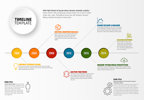 Vector Infographic timeline template with horizontal line and various description