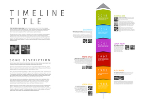 Vector colorful vertical Infographic timeline report template with additional texts and photos