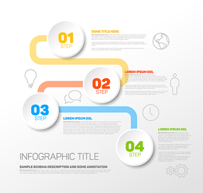 One two three four - colorful vector progress template with four steps