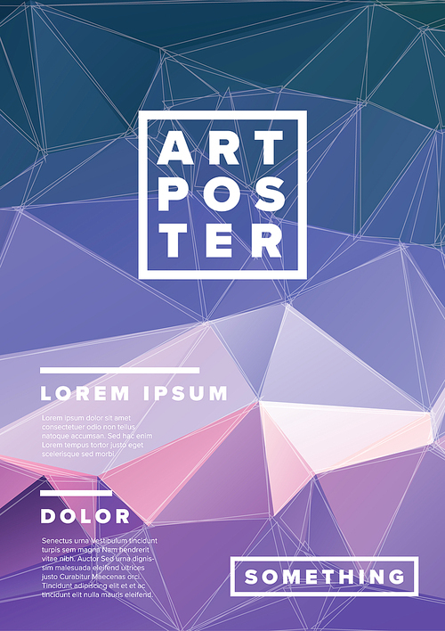 Modern vector art poster template for art exhibition, gallery, concert or dance party