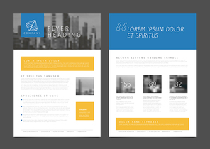 Modern business corporate brochure flyer design vector template with photo and sample content
