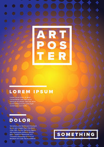Modern vector art poster template for art exhibition, gallery, concert or dance party