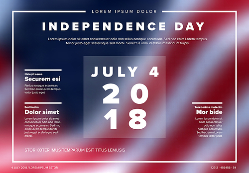 Vector independence day banner / poster template with american flag in the background