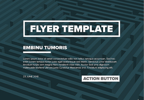 Abstract flyer template with labyrinth in tha background