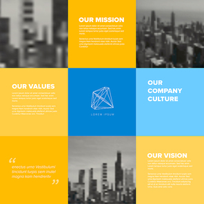 Company culture template - corporation mission, vision and values