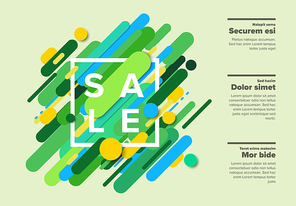 Vector fresh spring green sale poster made from big color lines